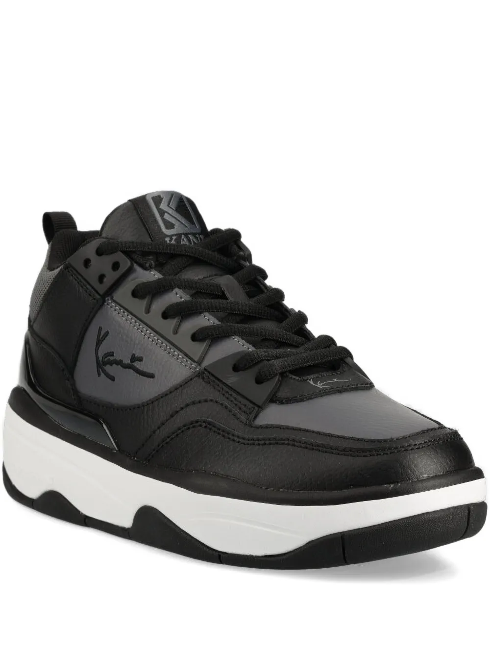 karl kani leather panelled lace-up sneakers | Black | Image 1