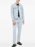 karl kani daisy-embroidered denim jacket - Blue
