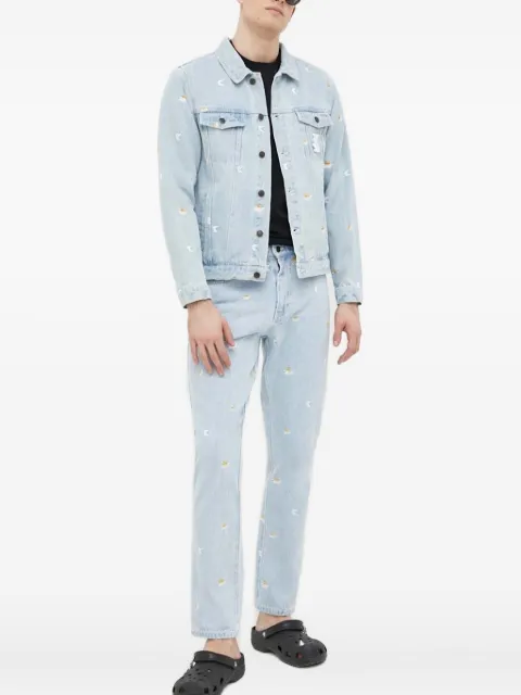 karl kani daisy-embroidered denim jacket