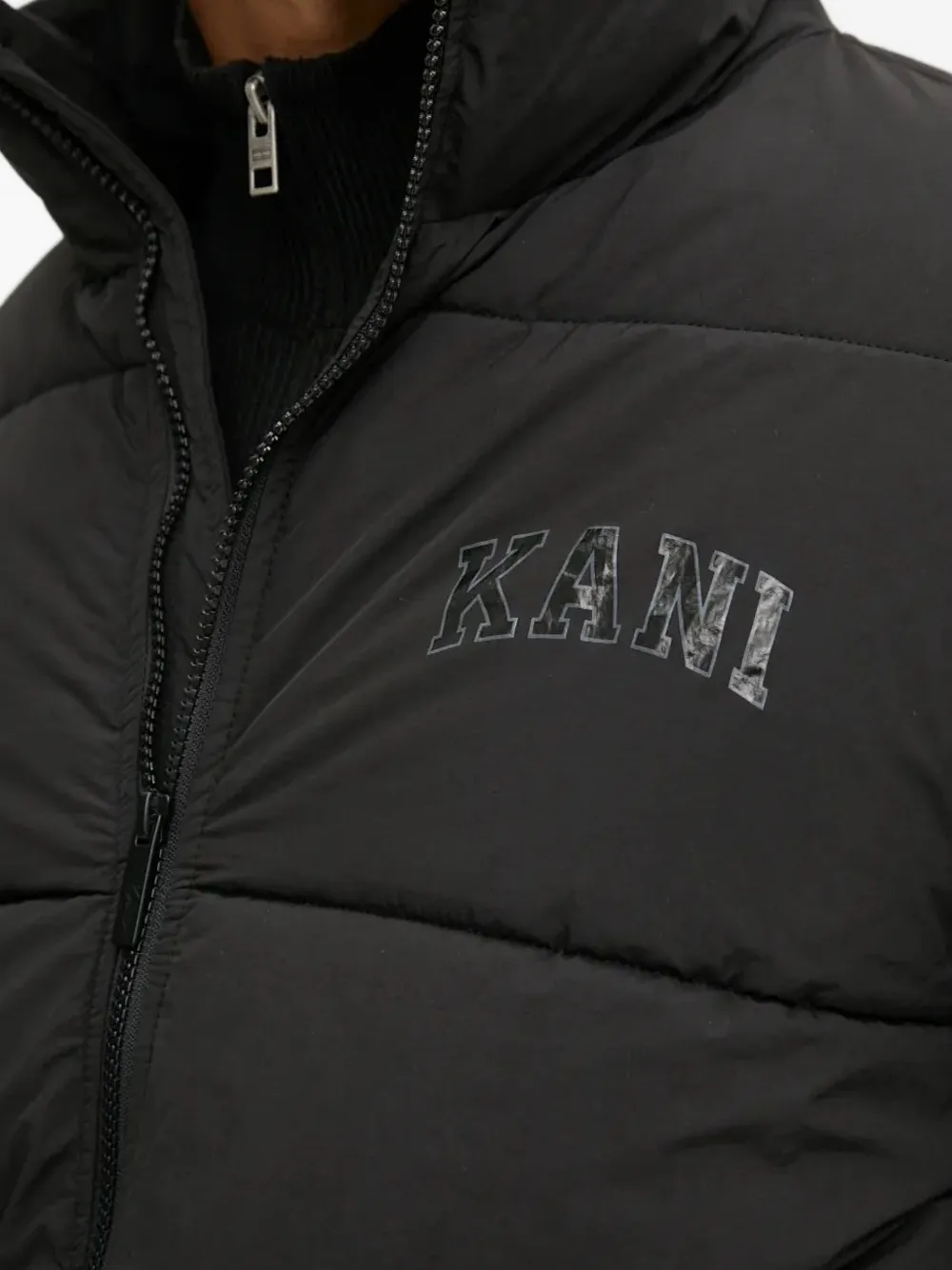 Karl Kani Long-sleeve Puffer Jacket In Black