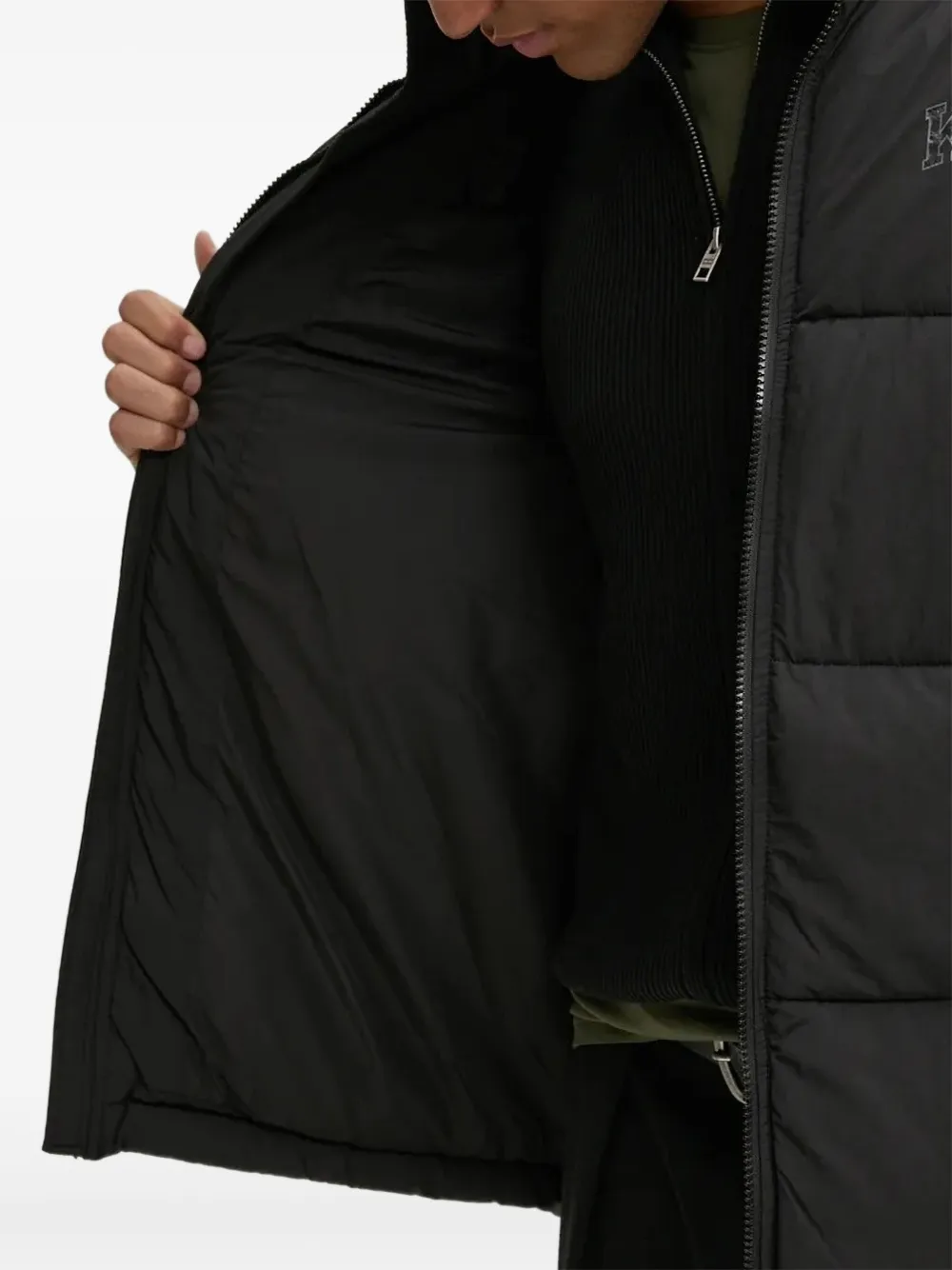 Karl Kani Long-sleeve Puffer Jacket In Black