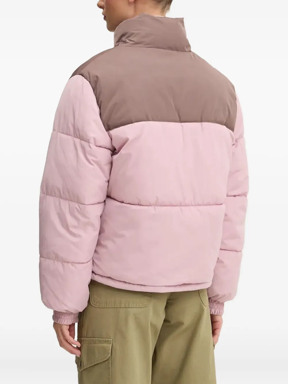 Karl Kani Colour-block Puffer Jacket In Pink