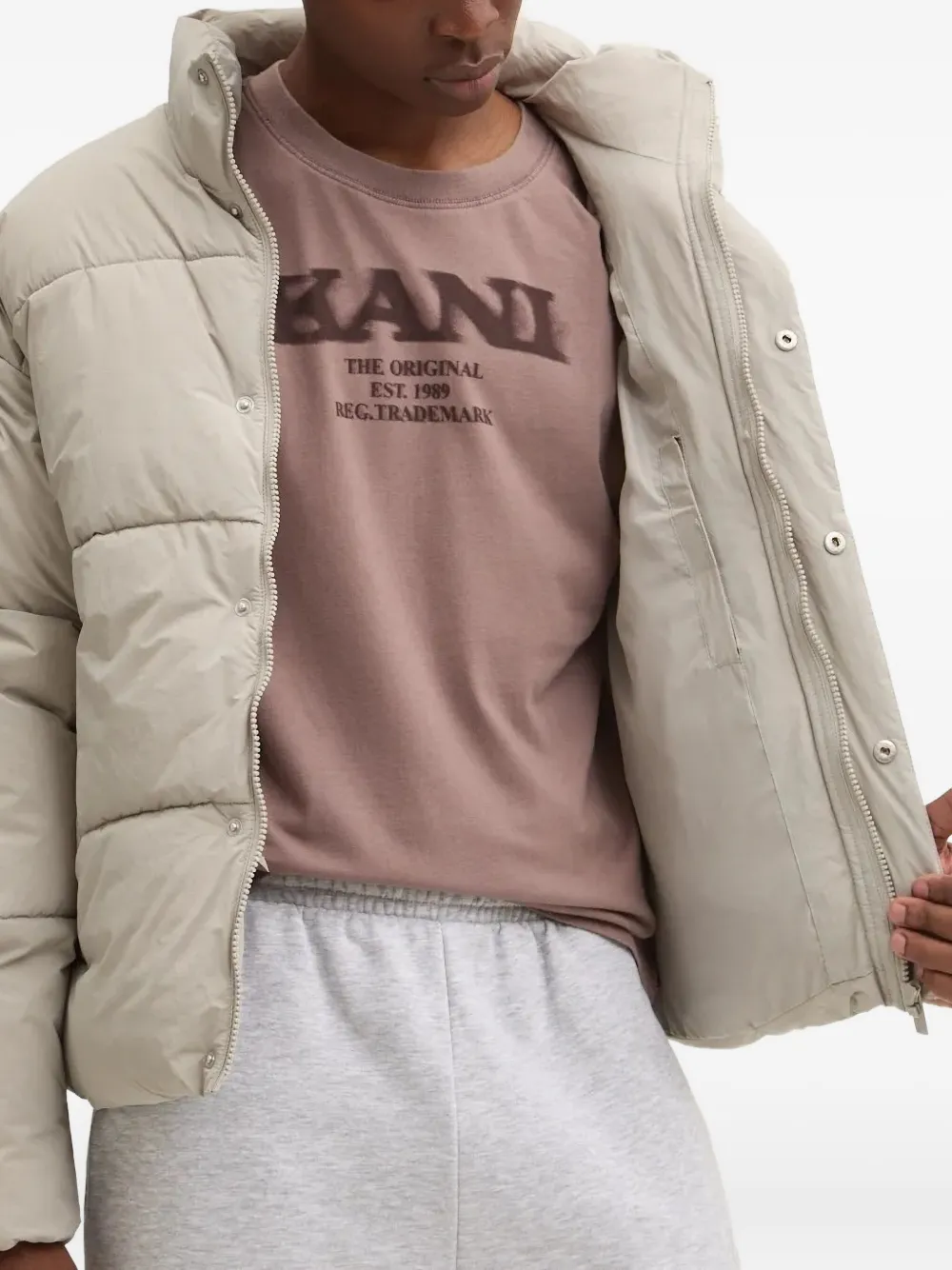 karl kani Gewatteerd donsjack Beige