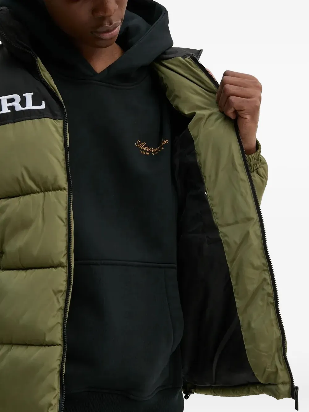 karl kani Donsjack met colourblocking Groen