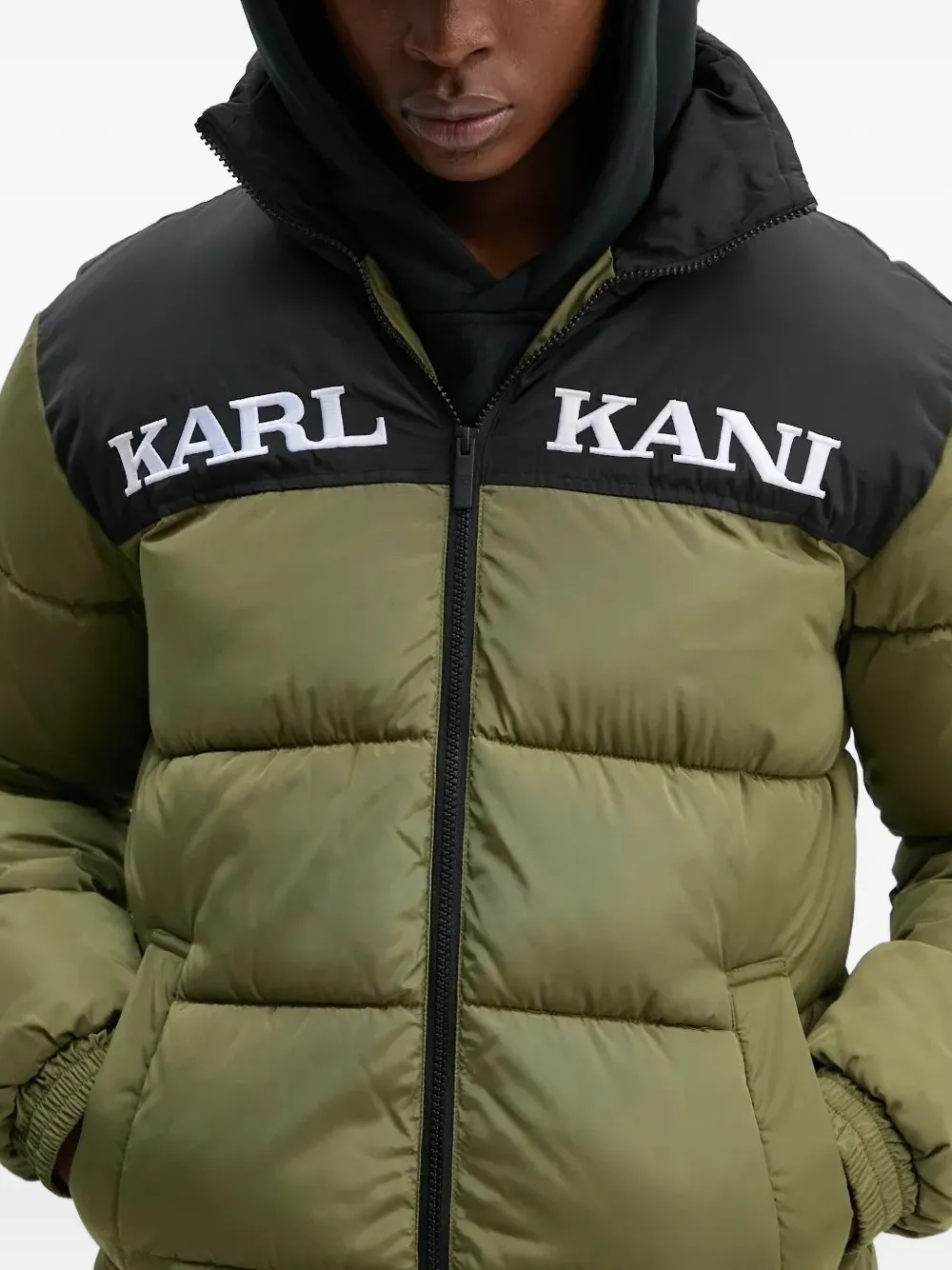 karl kani Donsjack met colourblocking Groen
