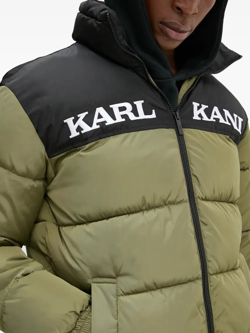 karl kani Donsjack met colourblocking Groen