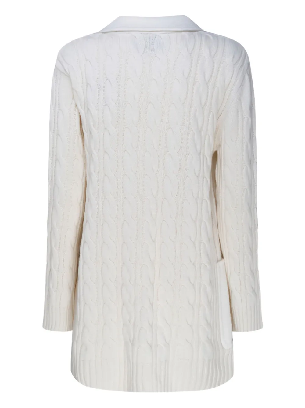 Max Mara Dalida kabelgebreide jas met dubbele rij knopen Wit