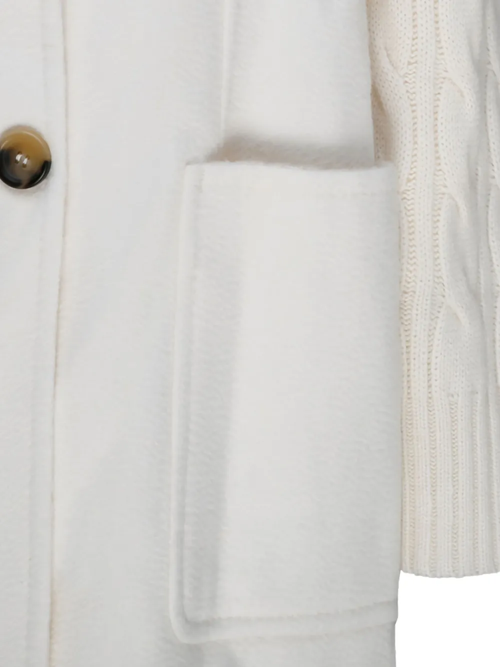 Max Mara Dalida kabelgebreide jas met dubbele rij knopen Wit