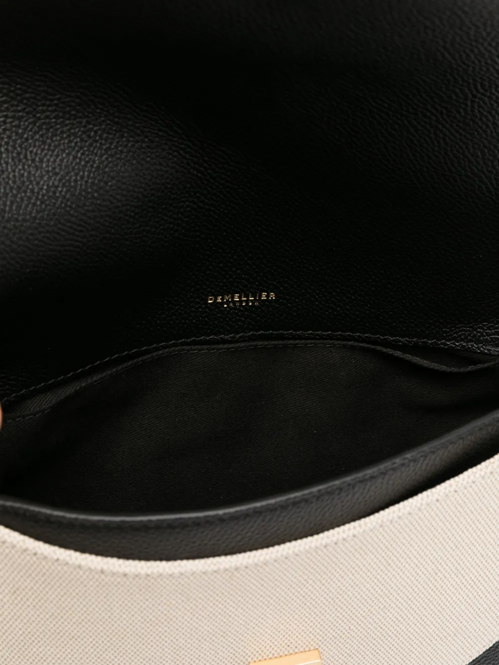 DeMellier Kleine The Siena Saddle halvemaanvormige tas met hangslot Zwart