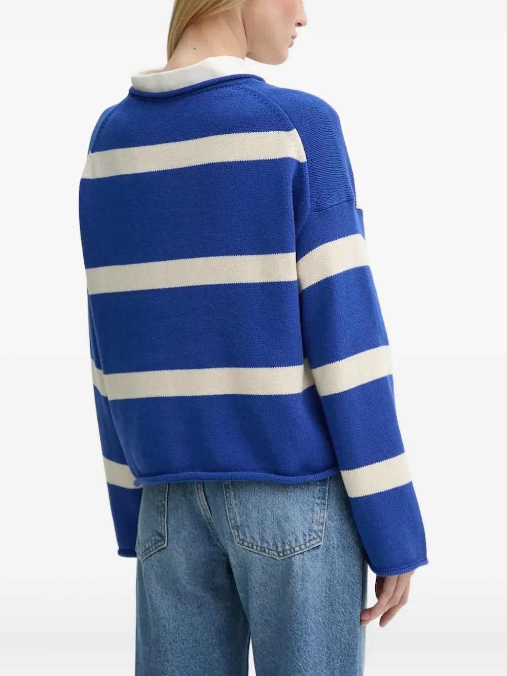 Marc O'Polo Gestreepte trui met ronde hals Blauw