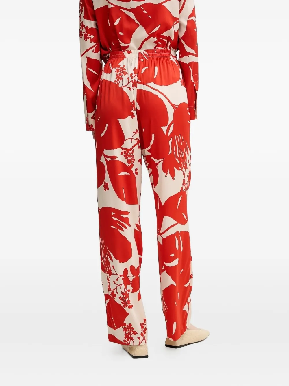 Marc O'Polo Broek met bloemenprint - Rood