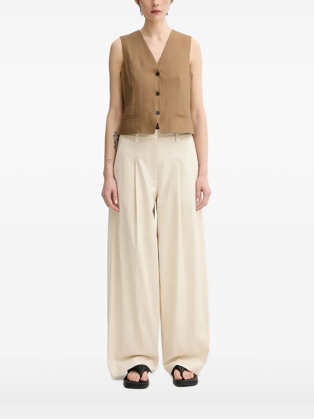 Marc O'Polo button-fastening sleeveless vest Bruin