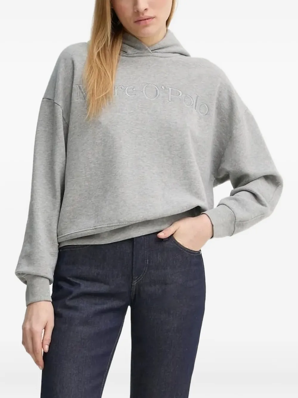 Marc O'Polo embroidered-logo hoodie | Grey | Image 1