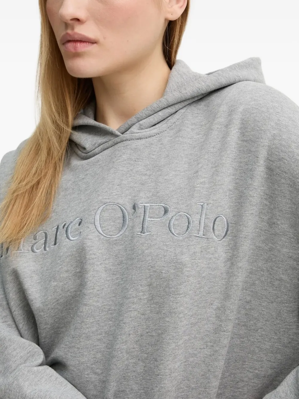 Marc O'Polo Hoodie met geborduurd logo Grijs