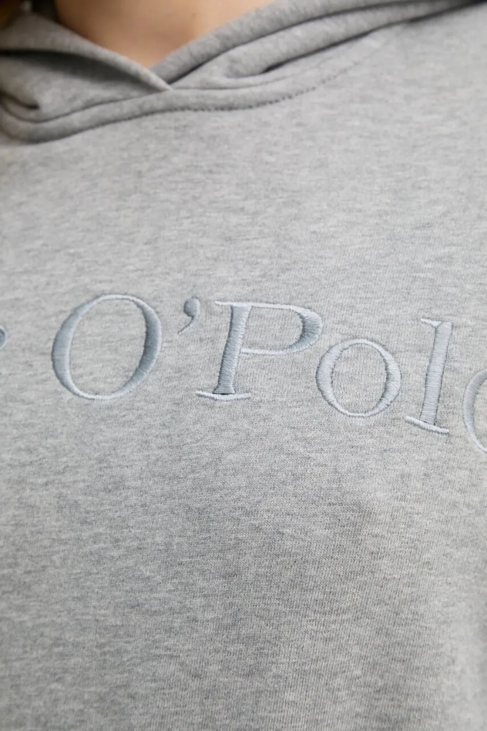 Marc O'Polo Hoodie met geborduurd logo Grijs