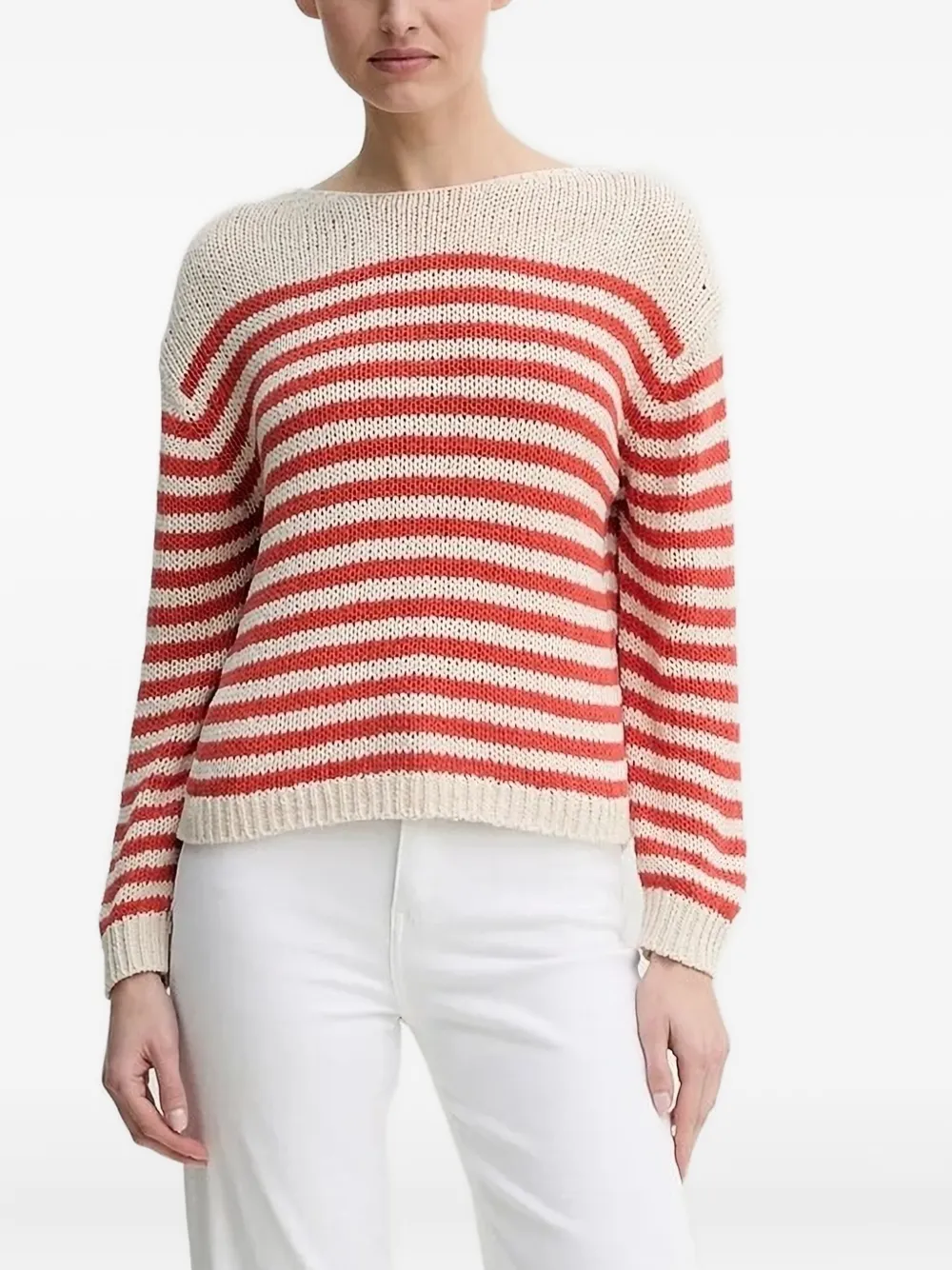 Marc O'Polo striped boat-neck sweater | White | Image 1