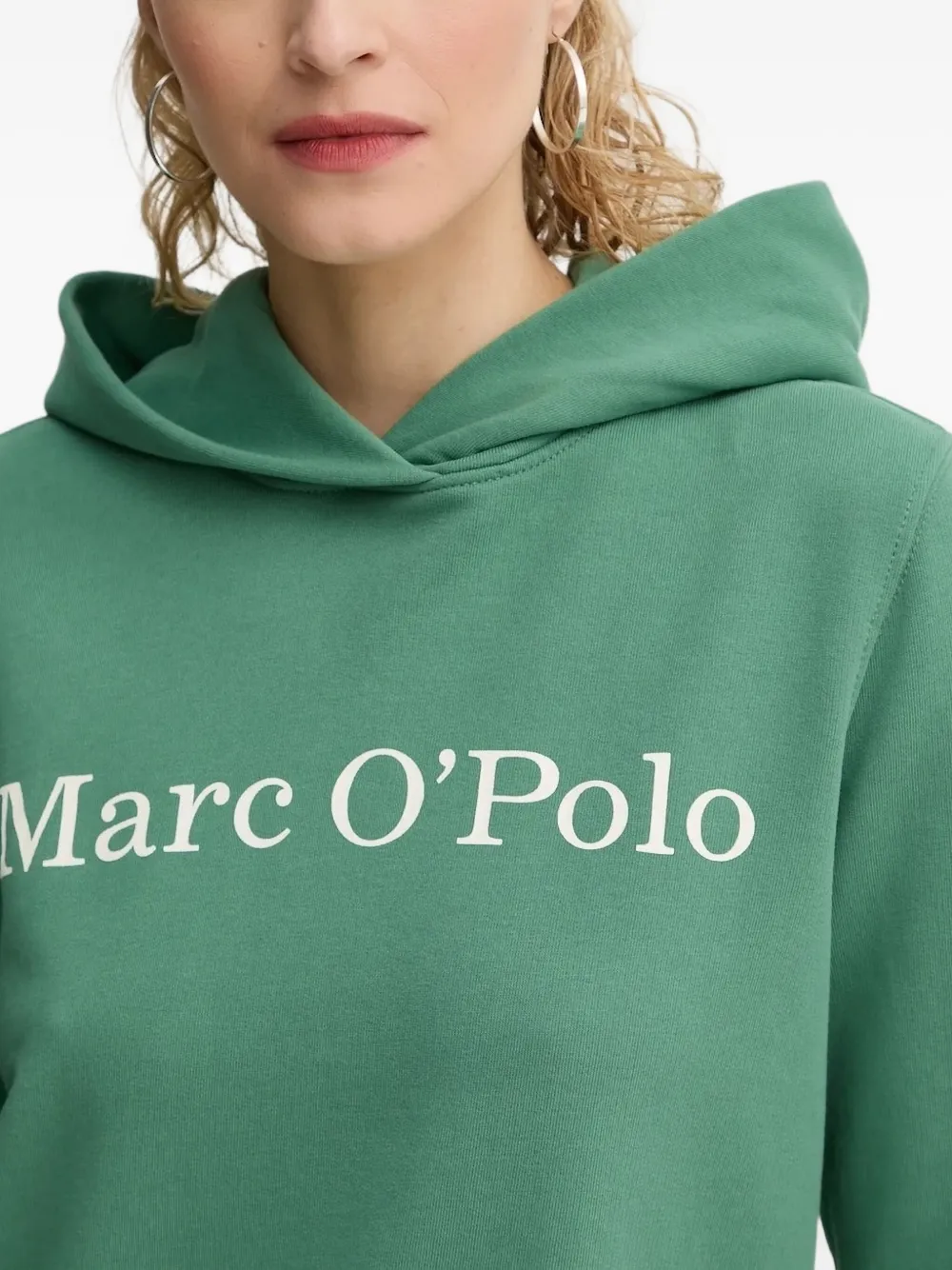 Marc O'Polo Hoodie met logoprint en lange mouwen Groen
