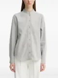Marc O'Polo herringbone-pattern mandarin-collar shirt - Grey