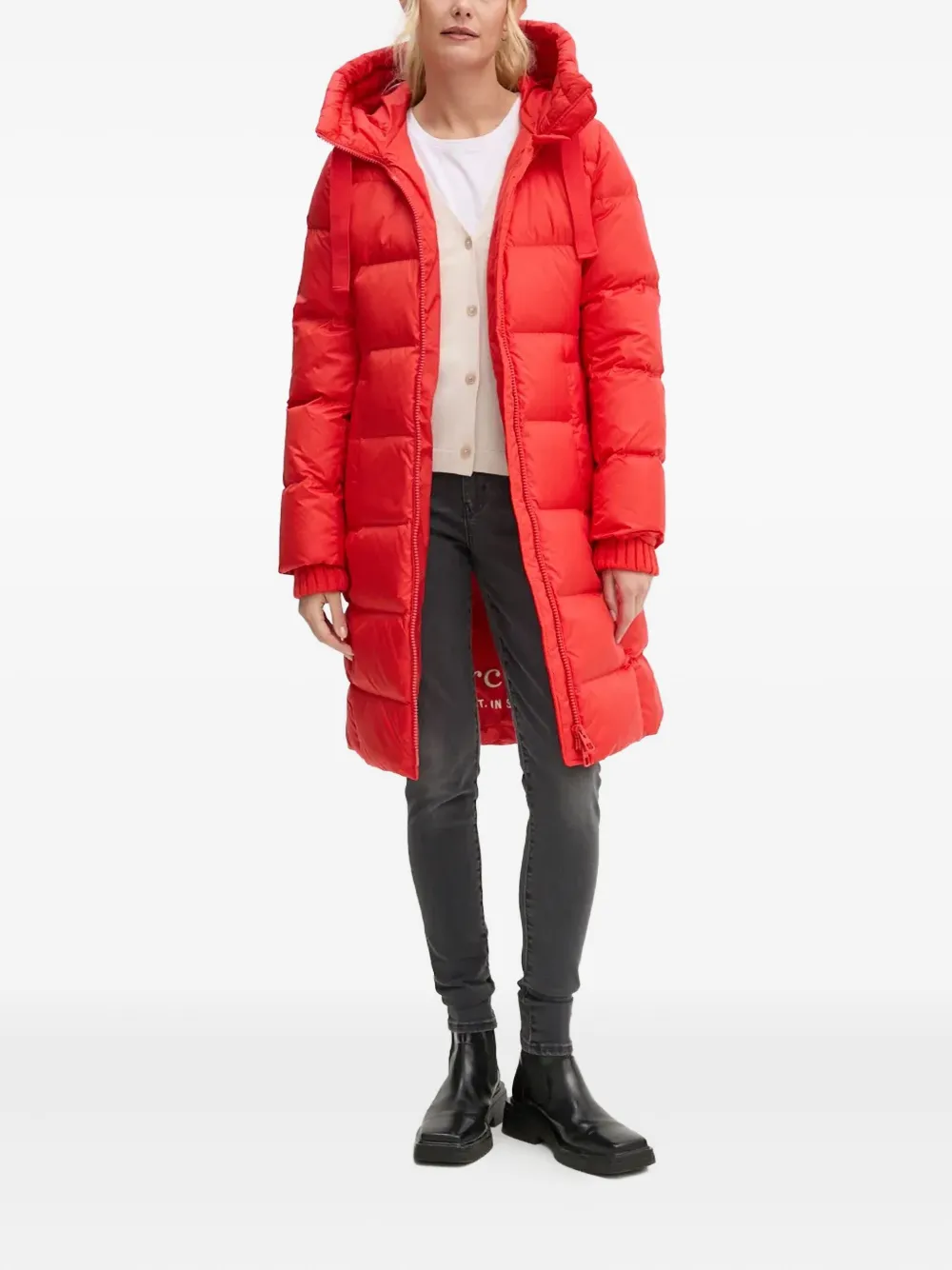 Marc O'Polo Donsjas met capuchon - Rood
