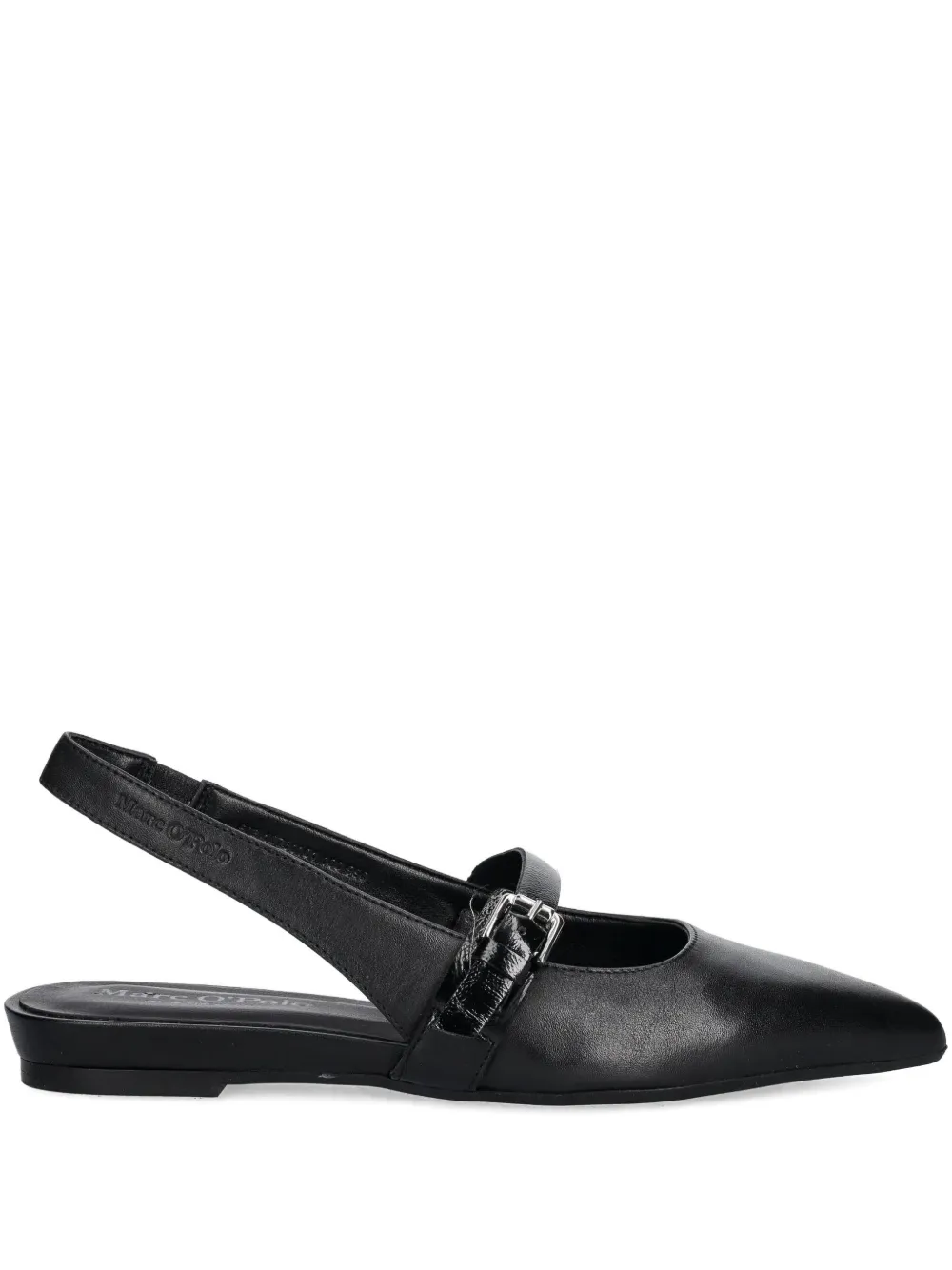 Marc O'Polo buckled slingback ballet flats Zwart