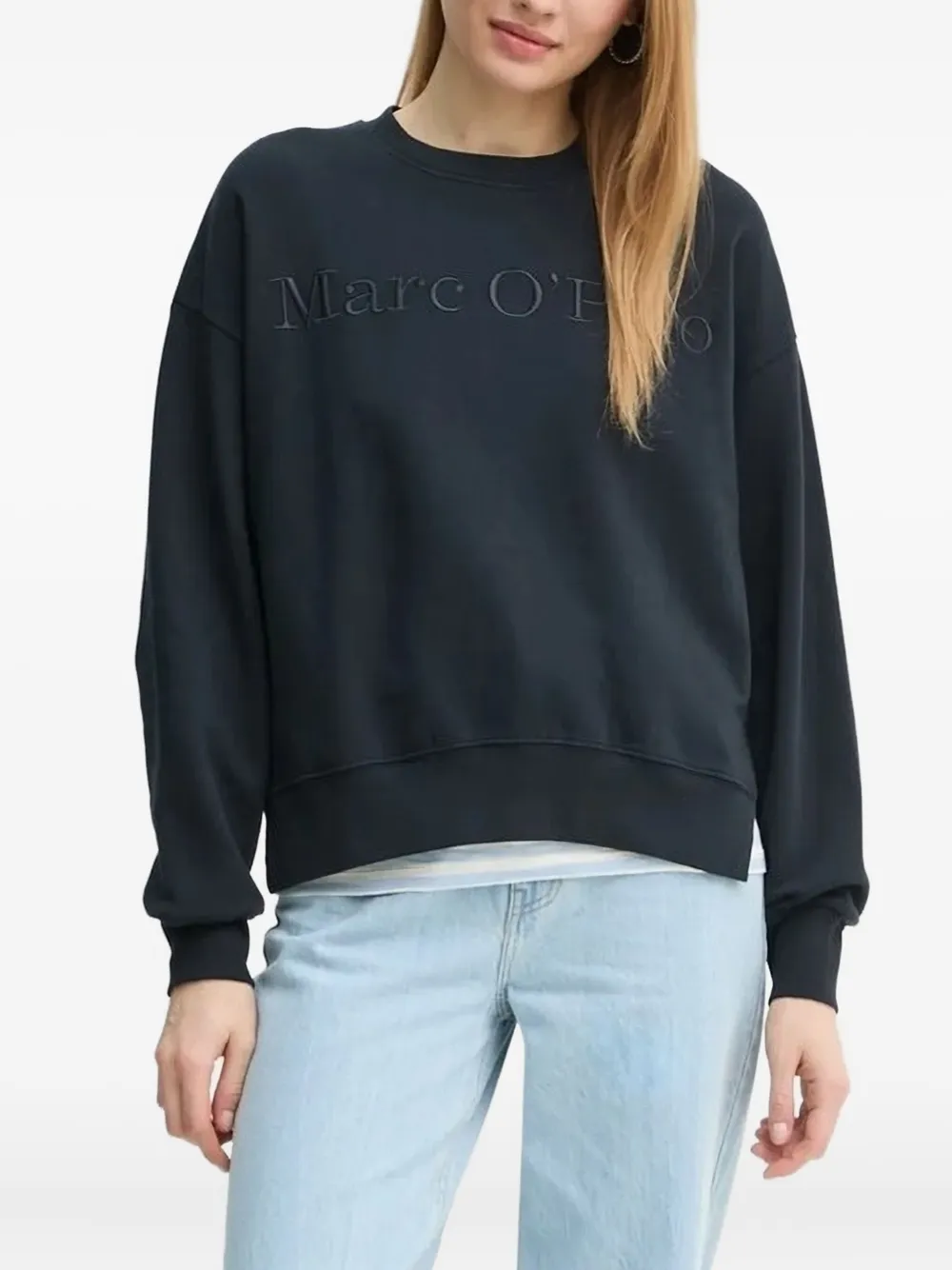 Marc O'polo Logo-embroidered Sweatshirt In Blue