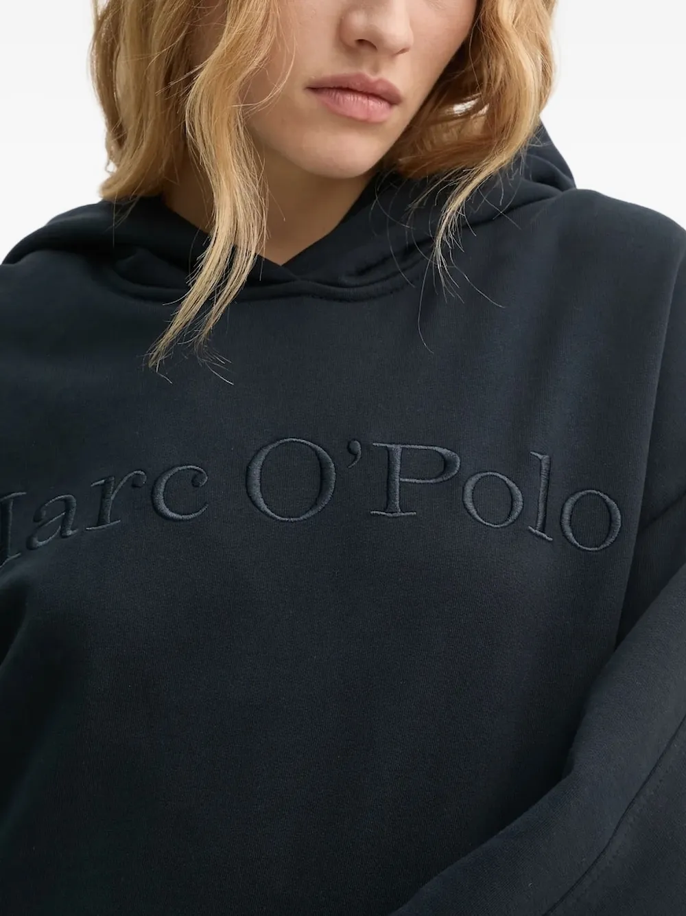 Marc O'Polo Hoodie met geborduurd logo Zwart