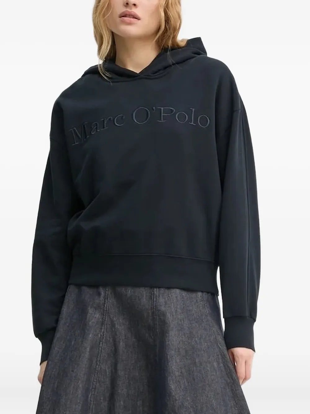 Marc O'Polo embroidered-logo hoodie | Black | Image 1