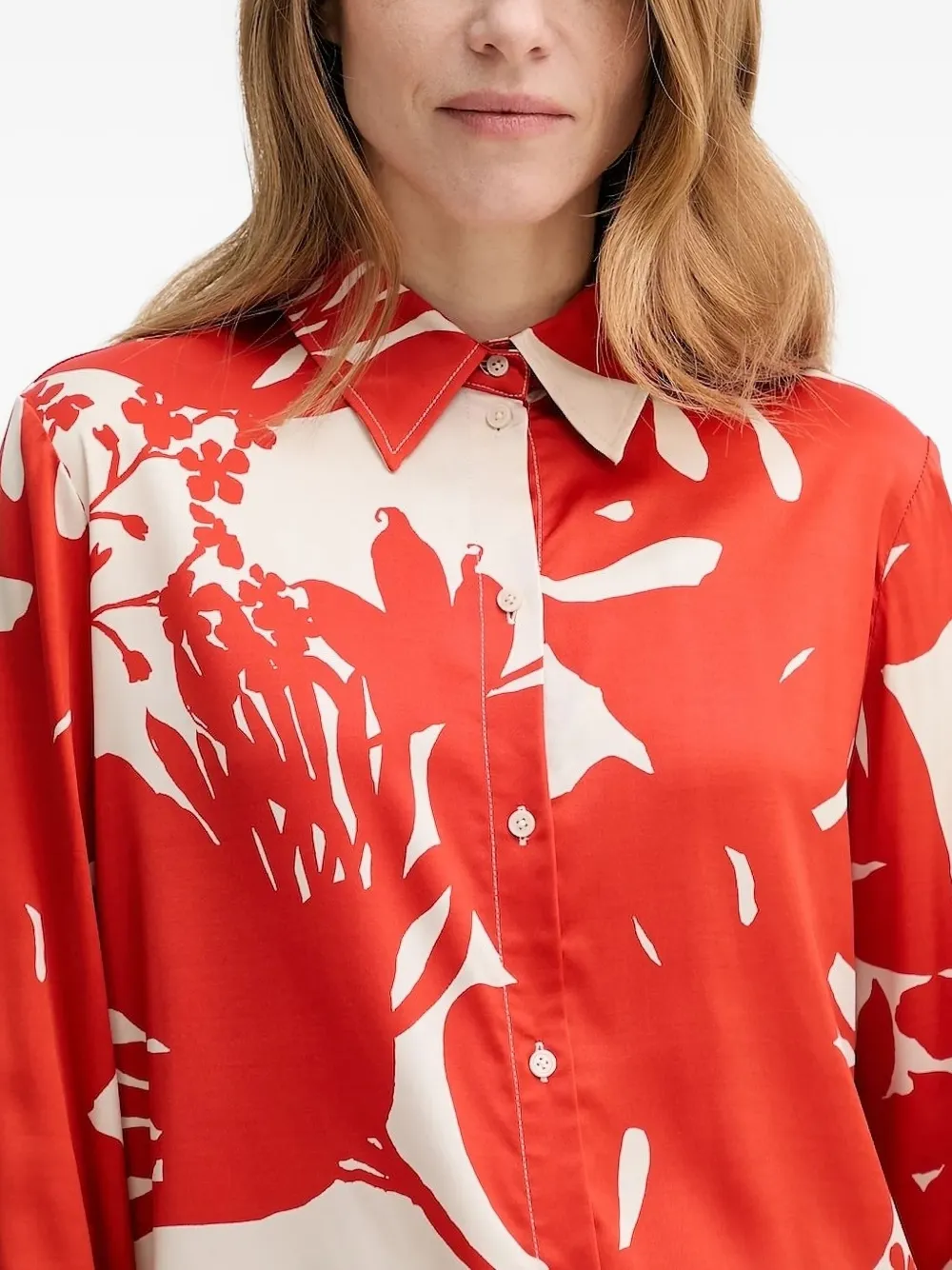 Marc O'Polo Blouse met bloemenprint Rood