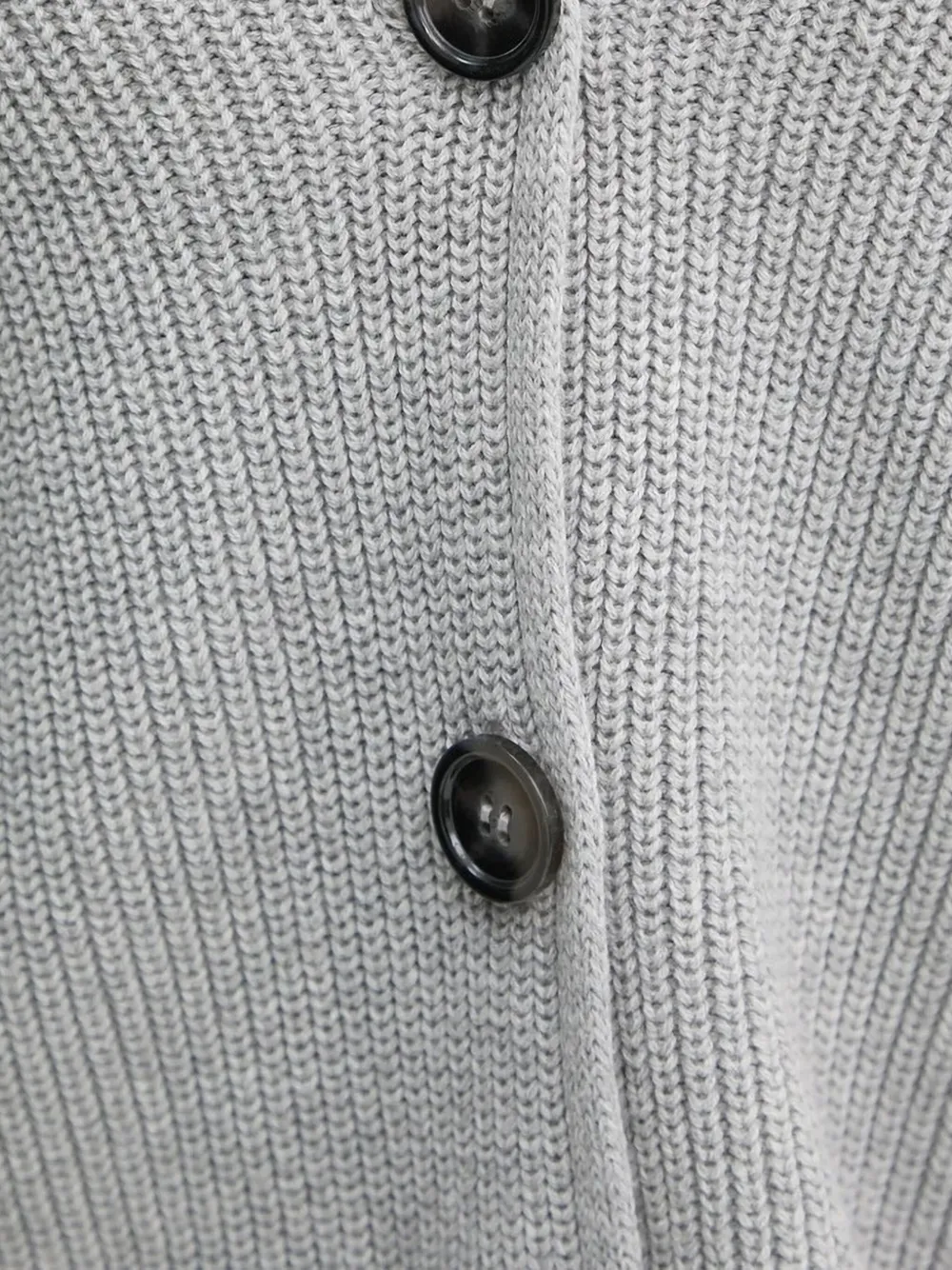 Marc O'Polo Geribbeld vest met V-hals Grijs