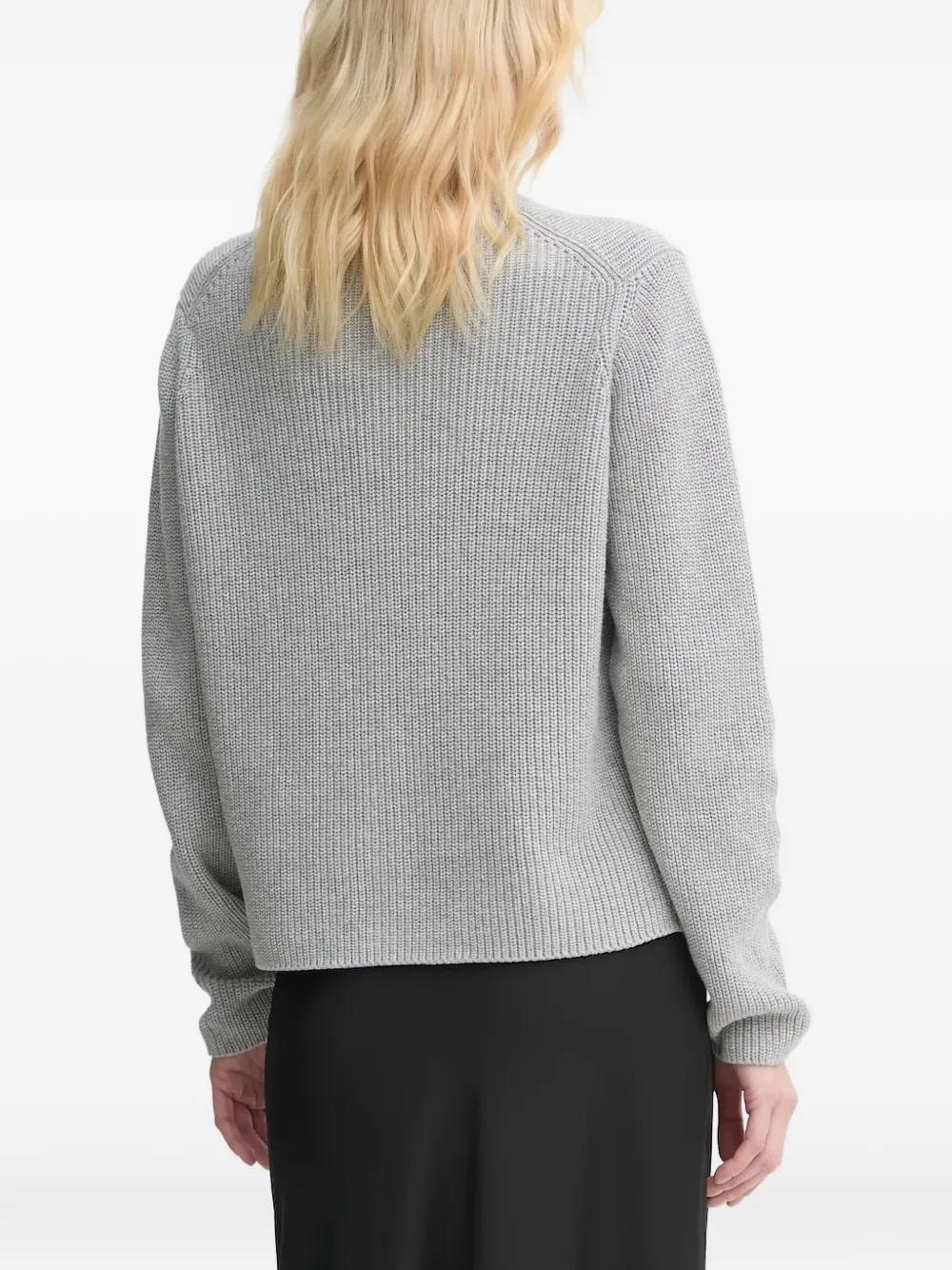 Marc O'Polo Geribbeld vest met V-hals Grijs