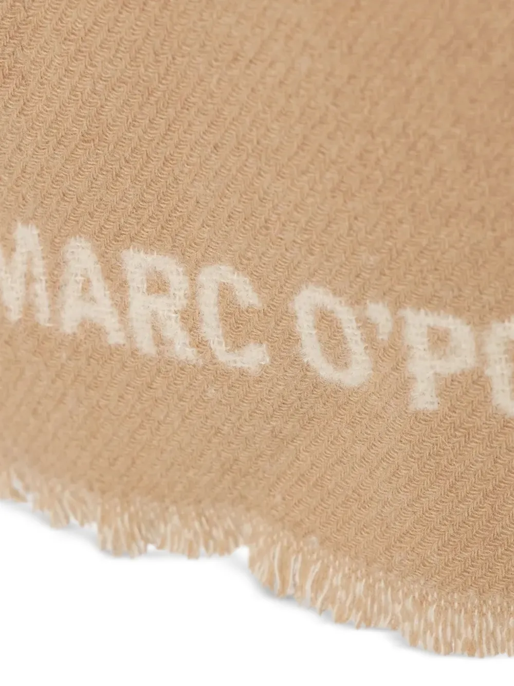 Marc O'Polo Sjaal met gerafelde afwerking - Beige