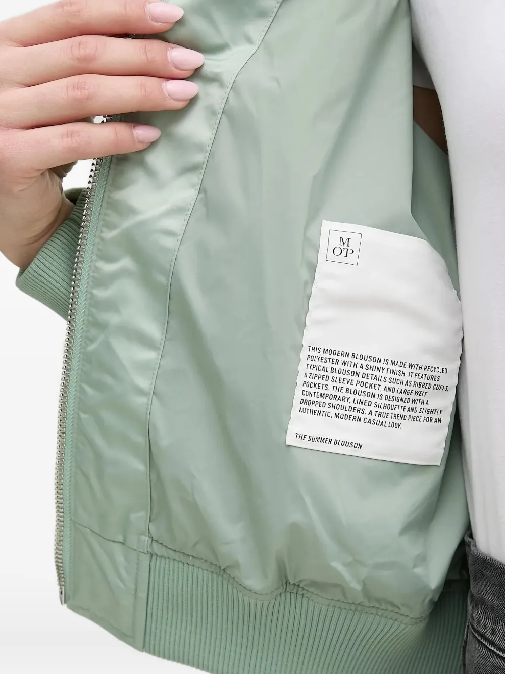 Marc O'polo Zipped-pocket Bomber Jacket In Green