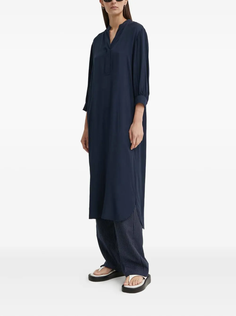 Marc O'Polo Blousejurk met ceintuur - Blauw