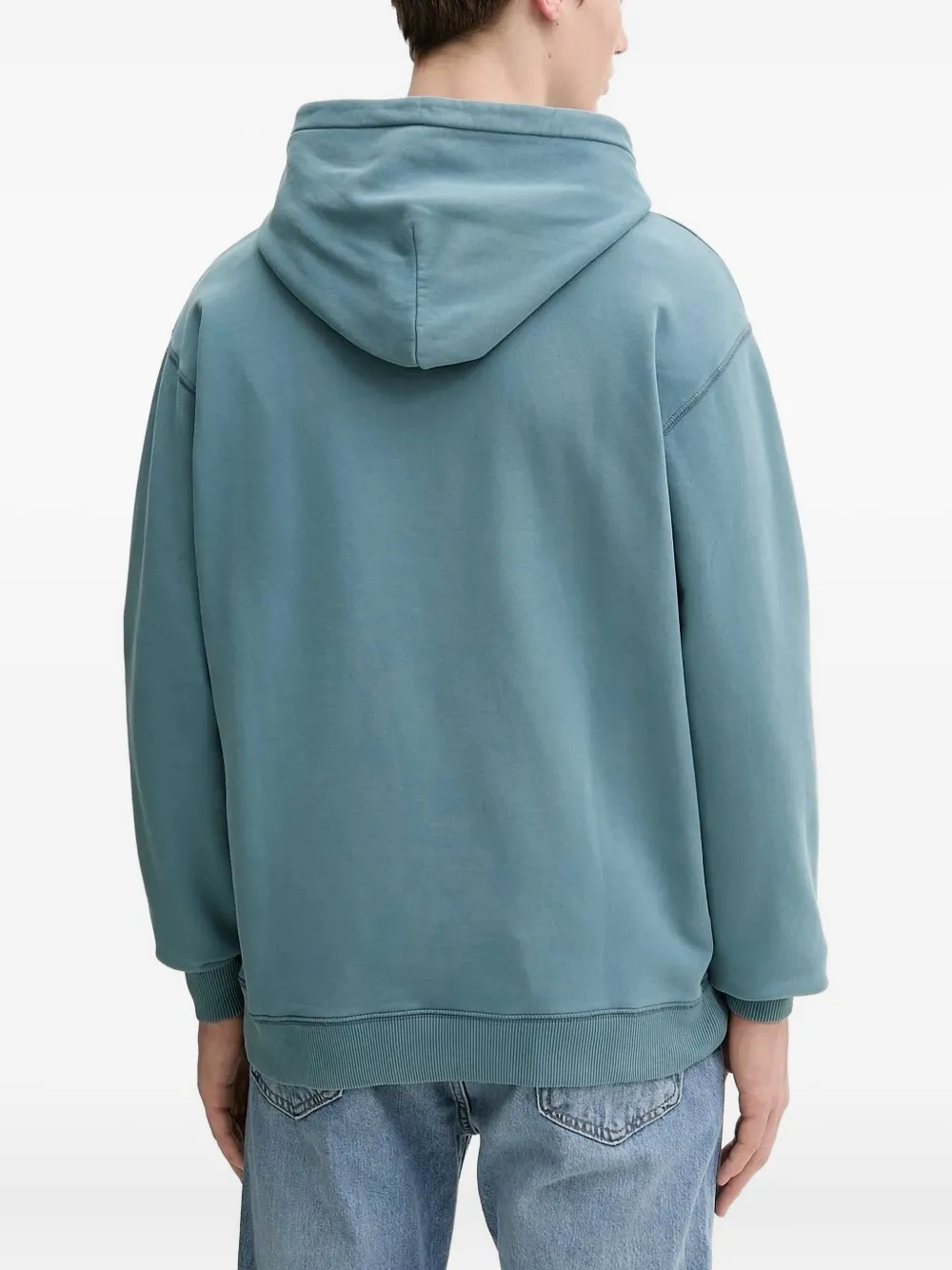 Marc O'Polo logo-embroidered hoodie Blauw