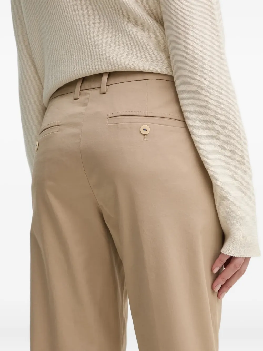 Marc O'Polo Broek met paspelzak Beige