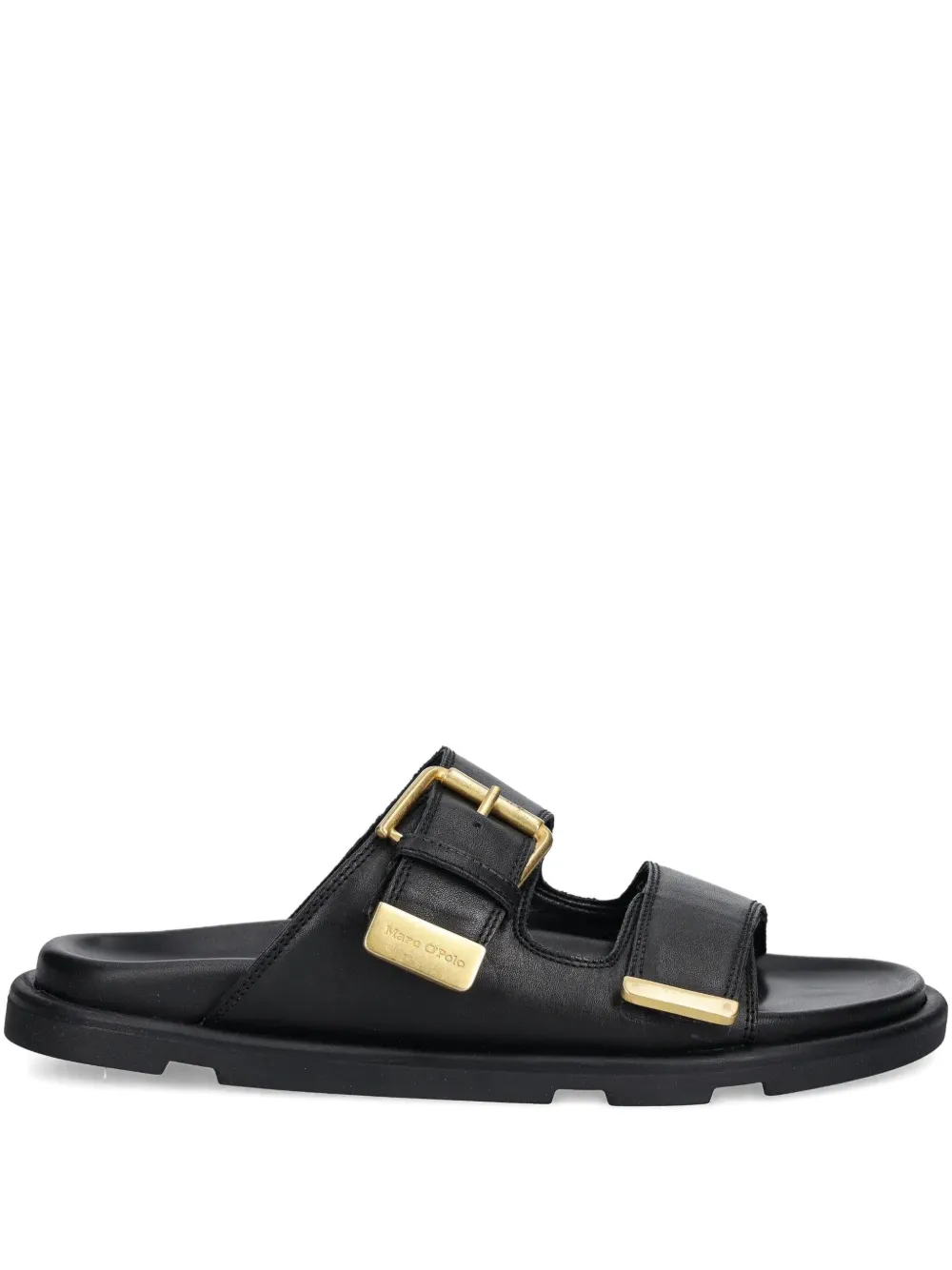 Marc O'Polo buckle-detail leather slides Black
