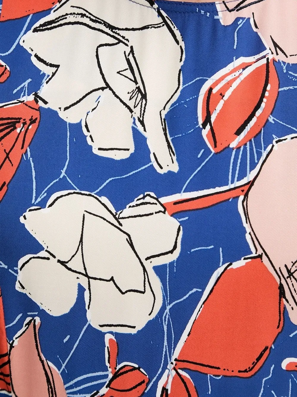 Marc O'Polo Midi-jurk met bloemenprint Blauw