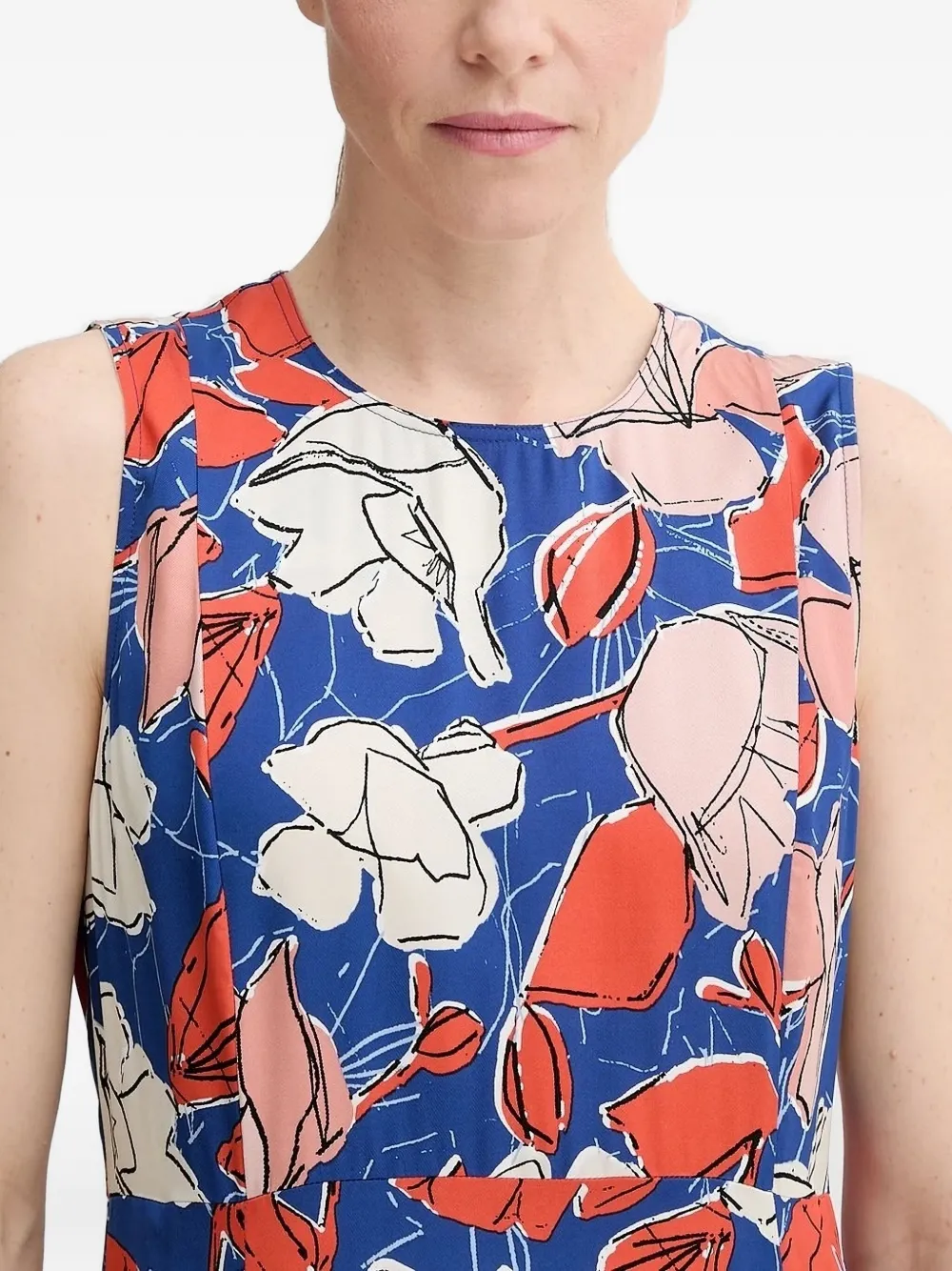 Marc O'Polo Midi-jurk met bloemenprint Blauw