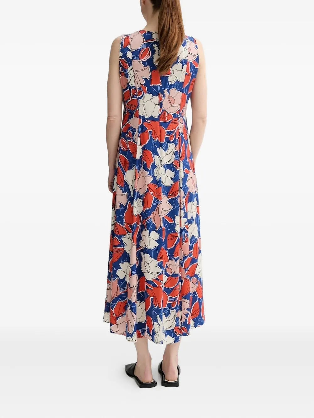 Marc O'Polo Midi-jurk met bloemenprint - Blauw