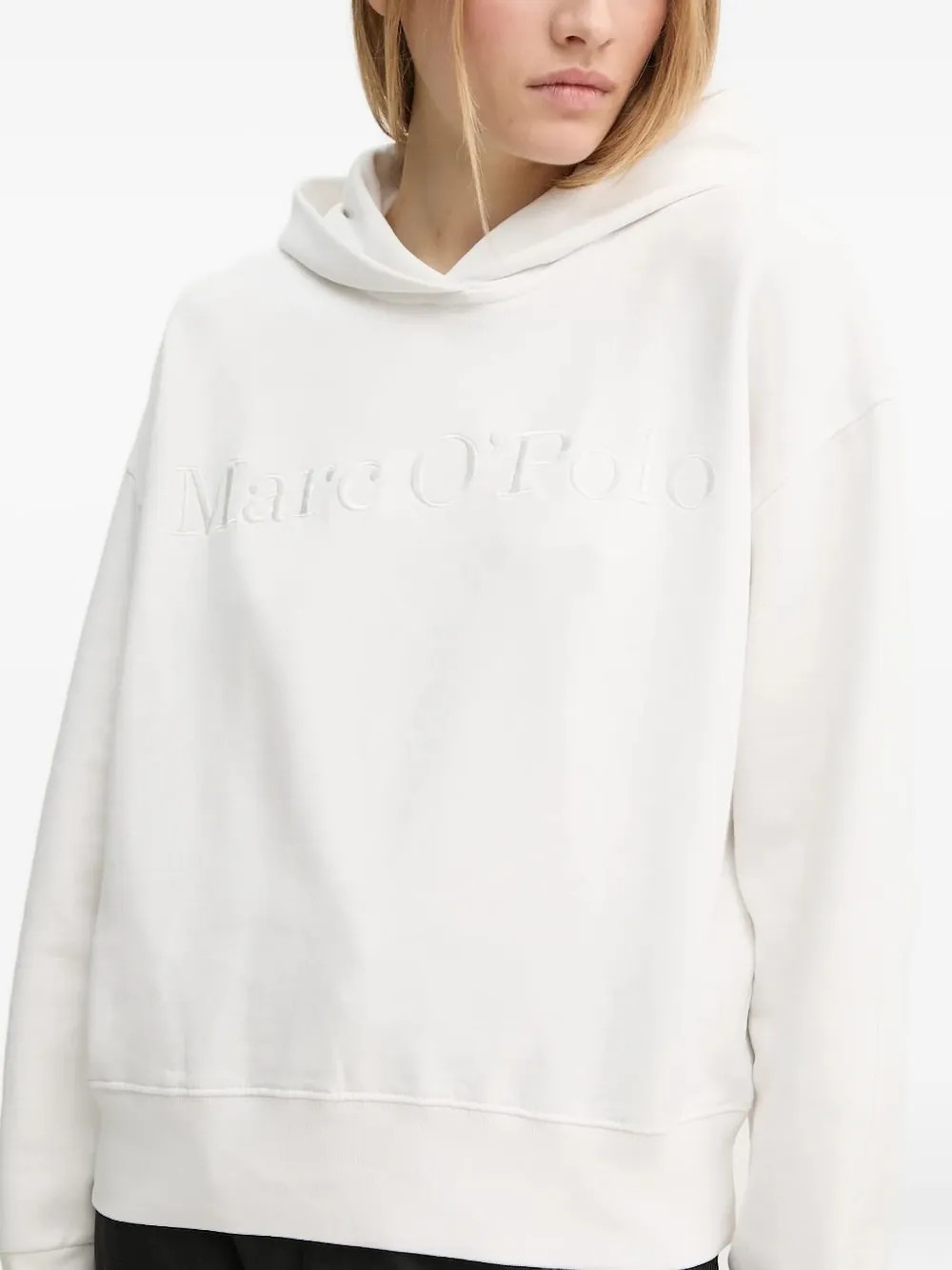Marc O'Polo Hoodie met geborduurd logo Wit