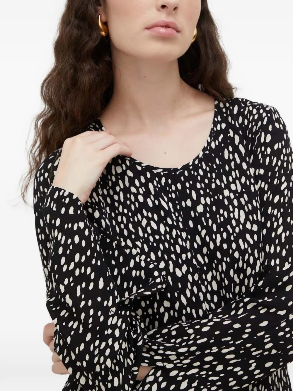 Marc O'Polo Mini-jurk met print en lange mouwen Zwart