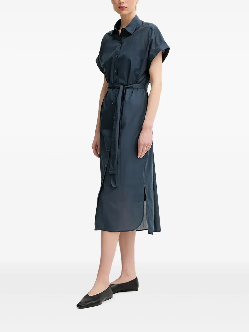 Marc O'Polo belted shirt midi dress | Blue | Image 1