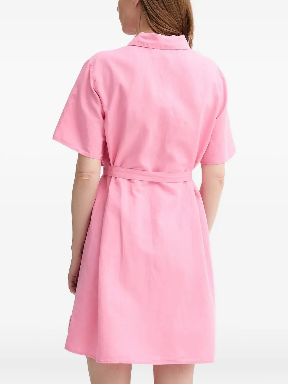 Marc O'Polo Mini-blousejurk met ceintuur en korte mouwen Roze