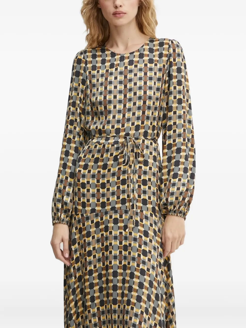Marc O'polo Geometric-print Midi Dress In Multi