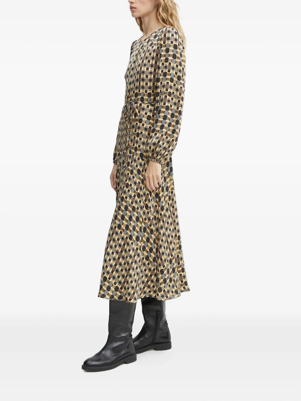 Marc O'polo Geometric-print Midi Dress In Multi