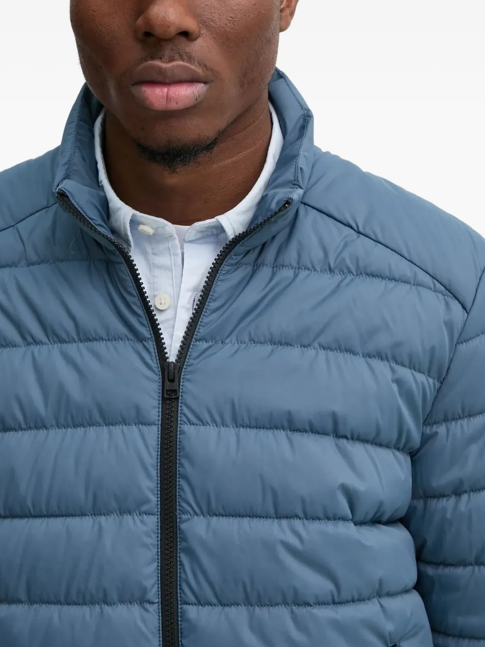 Marc O'Polo quilted high-neck padded jacket Blauw