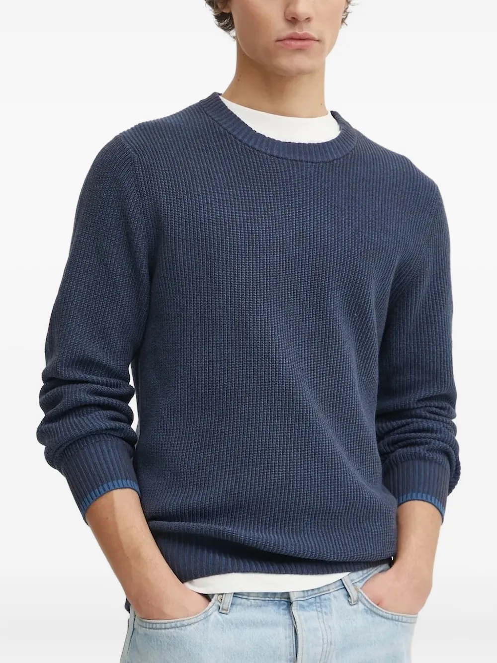Marc O'Polo Geribbelde trui Blauw
