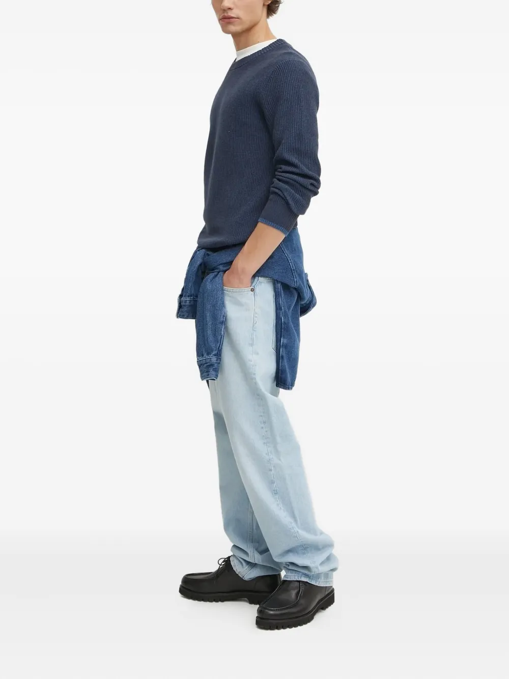 Marc O'Polo ribbed crew-neck jumper - Blauw
