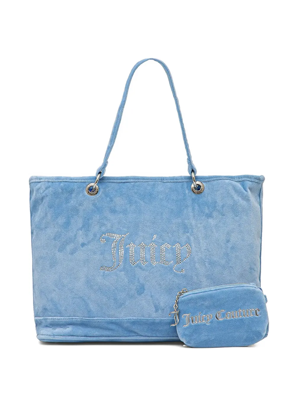 logo-studded velour tote bag