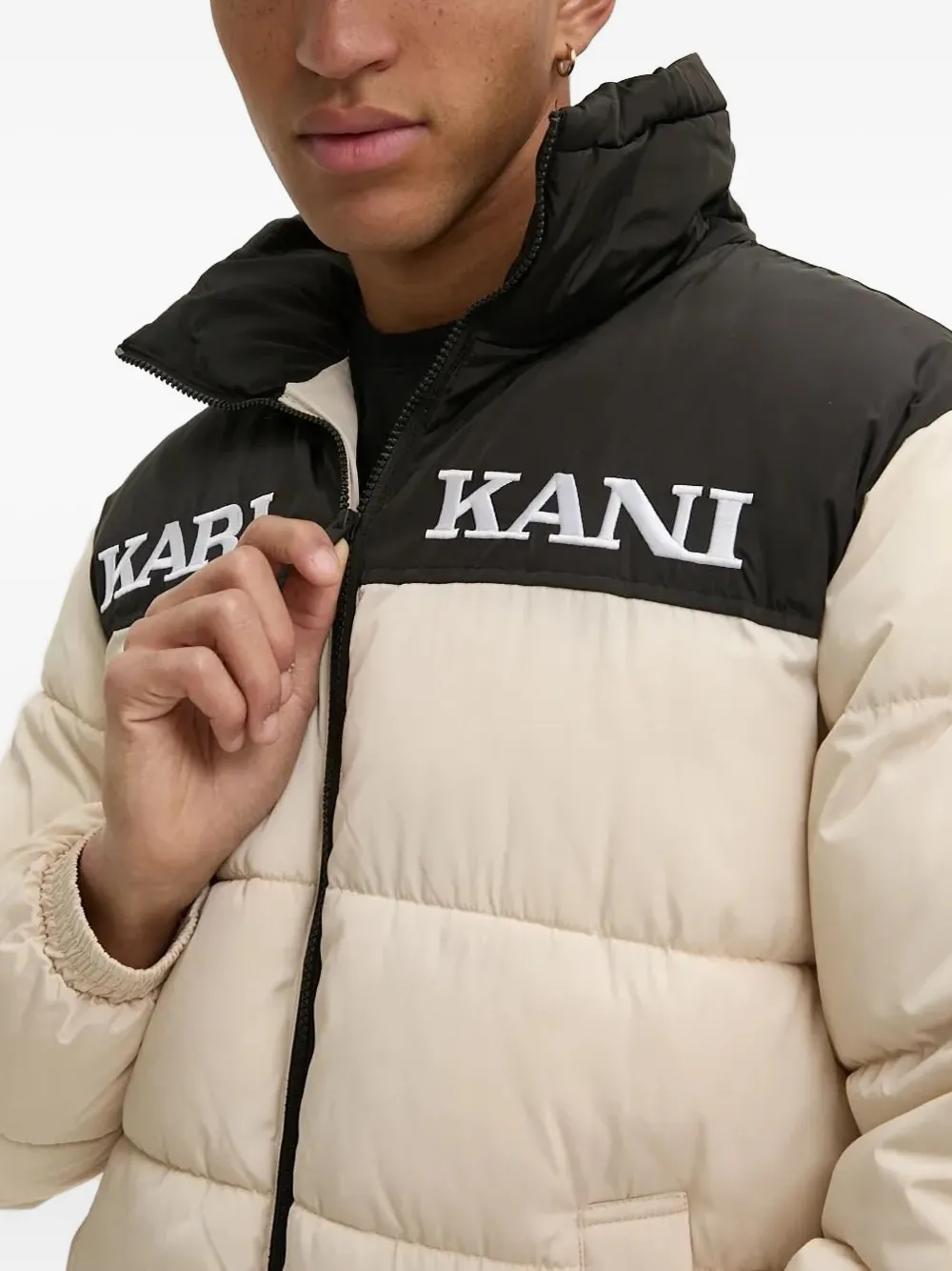 karl kani Donsjack met colourblocking Beige